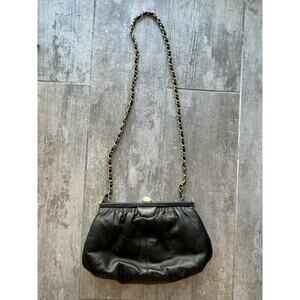 CARLO FELLINI Leather Shoulder Crossbody Evening Bag Clutch Vintage Designer EUC